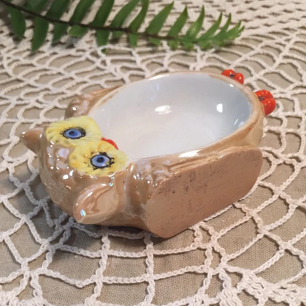 Vintage Lustreware Owl Trinket Dish Japan - Picture 8 of 12